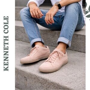 Kenneth Cole Men’s Suede Sneakers Pale Blush Lace-Up Casual Size 8